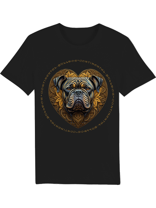 Conti Heart frontal - Continental Bulldog T-Shirt