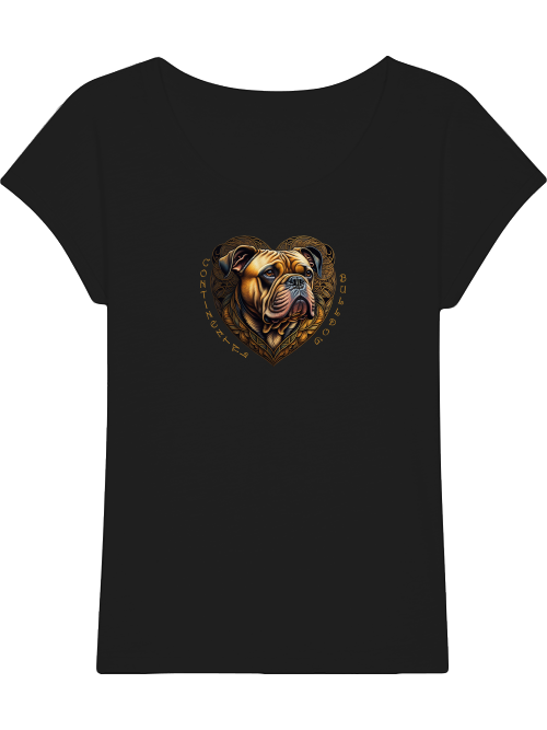 Continental Bulldog T-Shirt Women, Heart 22