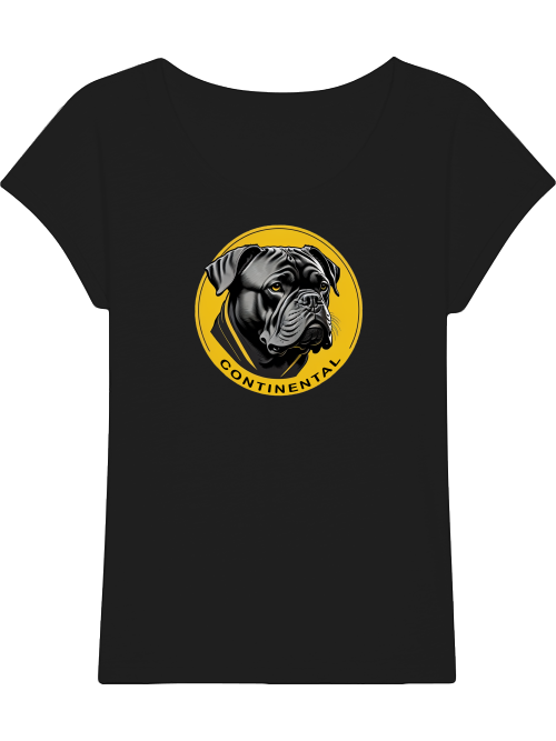 Continental Bulldog T-Shirt Women, Black&Yellow