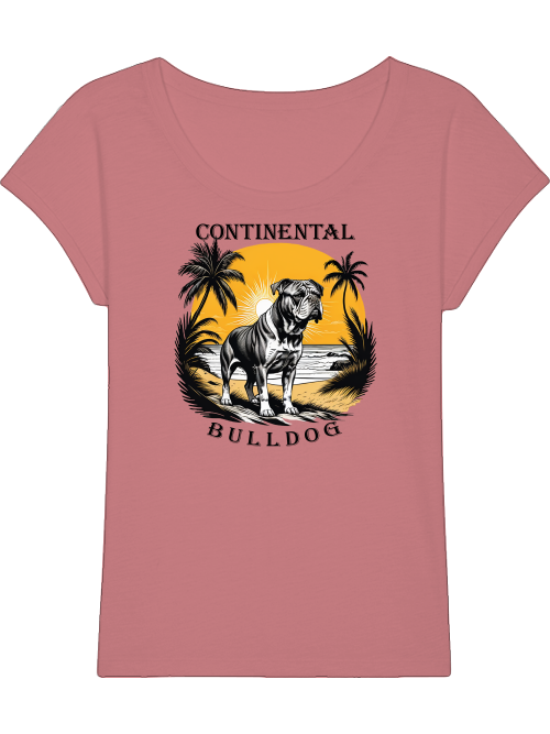 Continental Bulldog T-Shirt Women, Beach